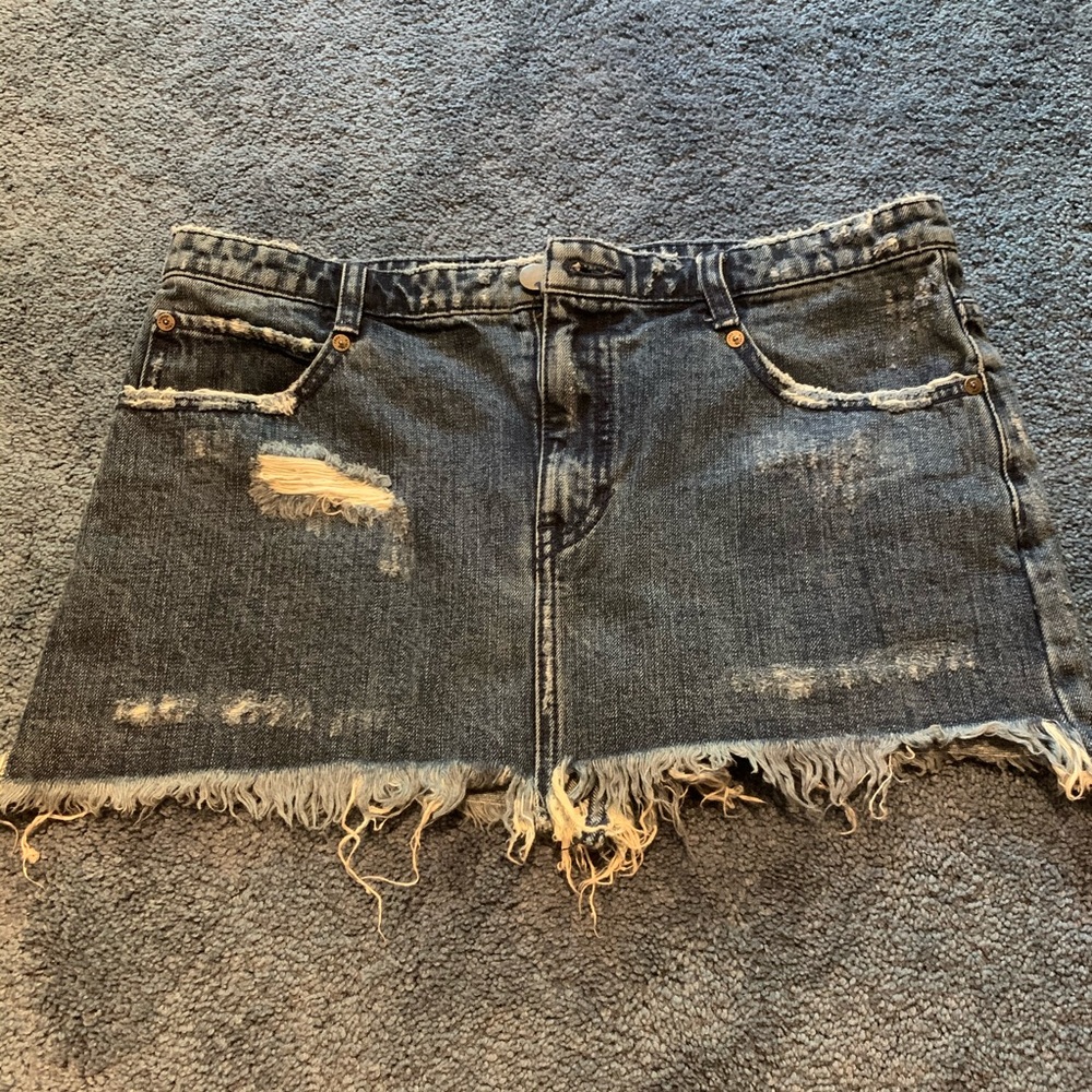 Low Rise Denim Skirt